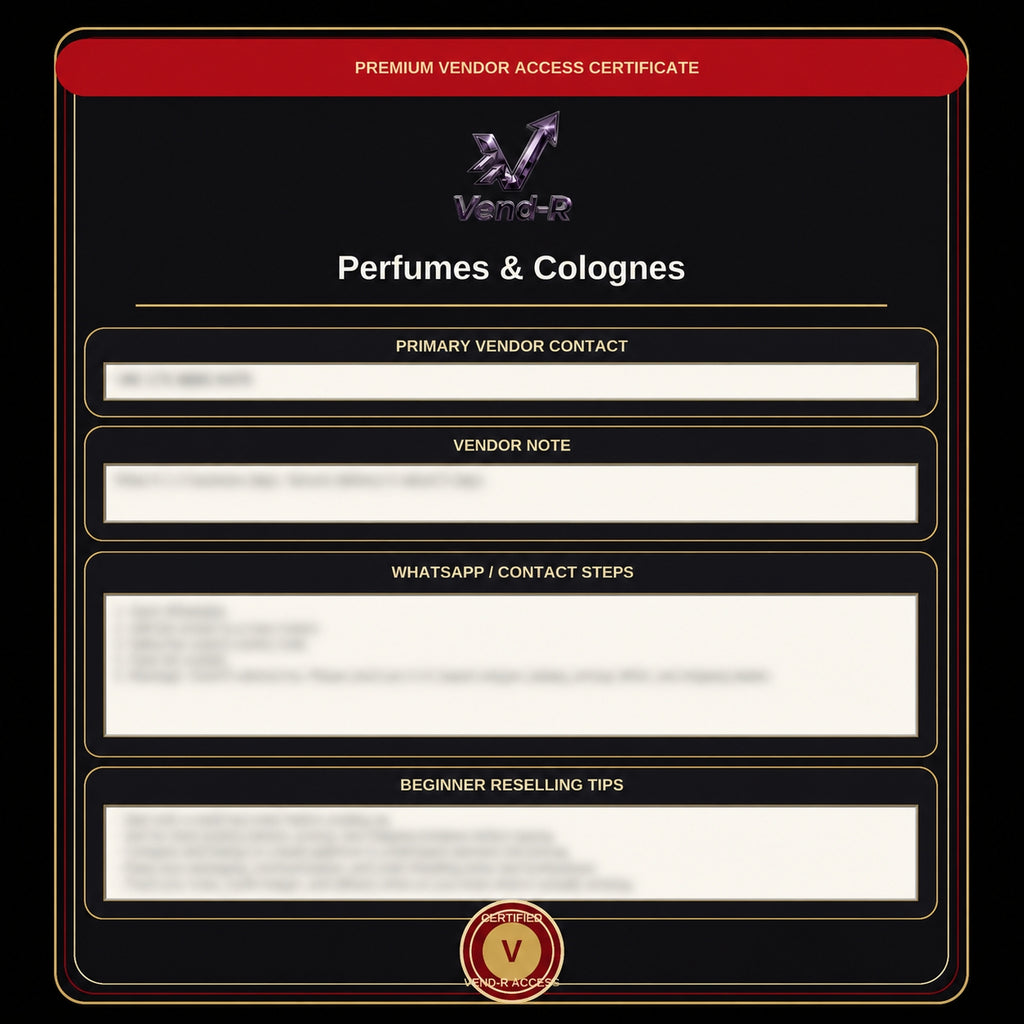 Parfum Supplier Contact Certificate
